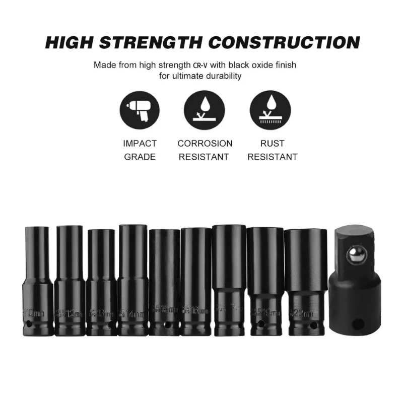 1 Set 10 Pcs Set Soket Impact  - Heavy Equipment Maintenance ulasan dan harga